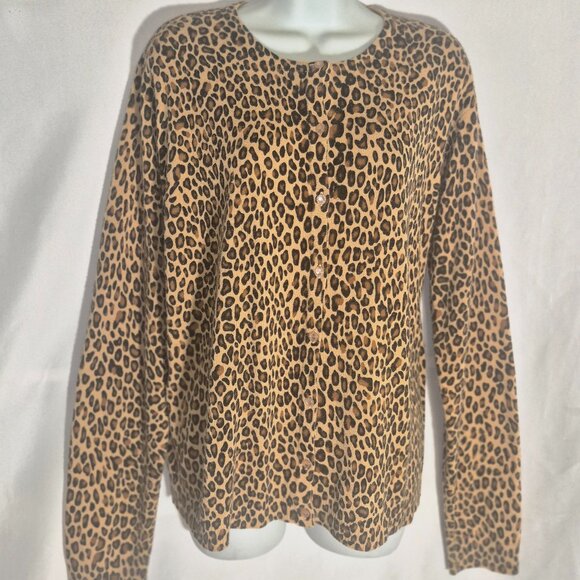 Sag Harbor Sweaters - SAG HARBOR animal print, button-front sweater in size XL  NWOT